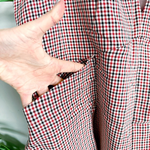 SOLD Anthropologie Mare Mare Houndstooth Tweed Romper NWT in Red & Black Large - Picture 9 of 16